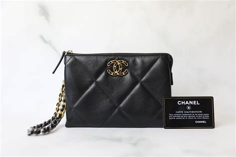 chanel 19 black medium|chanel 19 pouch with handle.